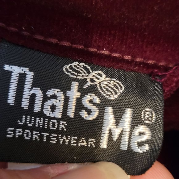 Burgundy 2 Piece Skirt Suit Combed Cotton Womens 13 Thats Me Junior Sportswear - Picture 13 of 14